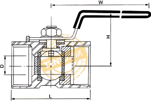 一片式内螺纹球阀结构图