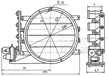 电动圆形百叶式通风蝶阀结构图