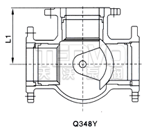 Q348Y三通球阀结构图
