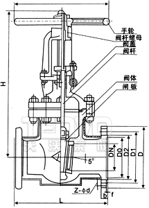 BZ41W夹套保温闸阀结构图