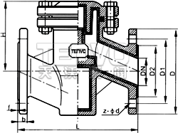 升降式衬氟止回阀结构图