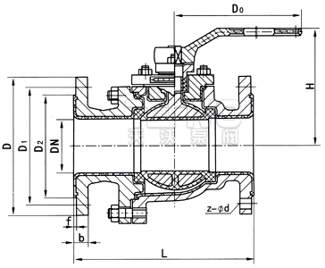 衬氟球阀结构图