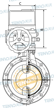 D941F46法兰式电动衬氟蝶阀结构图