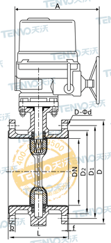 D941F46电动法兰式衬氟蝶阀结构图