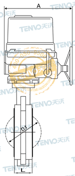 D971F电动半衬氟蝶阀结构图