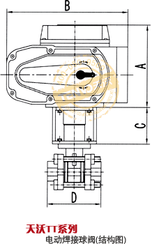 天沃TT型电动焊接球阀结构图