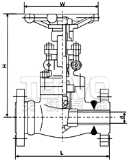 对接焊/法兰锻钢闸阀结构图