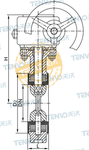 D371F46对夹式全衬氟蝶阀结构图