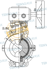 对夹式衬氟蝶阀结构图
