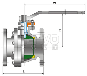浮动式球阀结构图