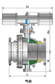 铸钢气动GB国标固定球阀结构图