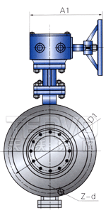 法兰式高性能美标蝶阀结构图