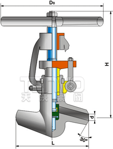 高温高压电站焊接截止阀结构图