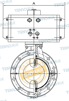 D641F46气动法兰式衬氟蝶阀结构图