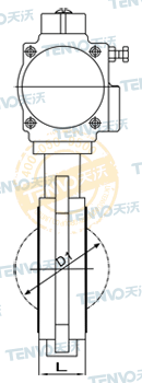 D671F气动衬四氟蝶阀结构图