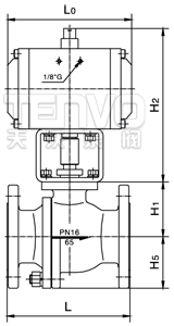 ZSHO气动O型切断球阀结构图