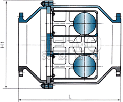 HQ45X微阻球形止回阀结构图