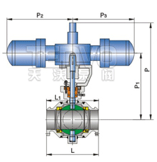 气动全焊接固定球阀结构图