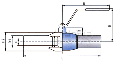 （焊接连接）缩径全焊接球阀结构图