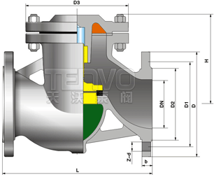 H41H升降式止回阀结构图