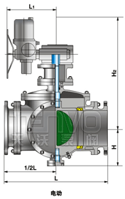 电动四通球阀实物图