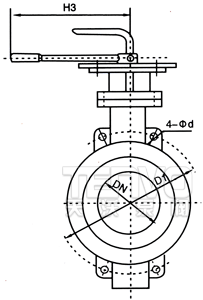 对夹式弹性金属硬密封蝶阀结构图