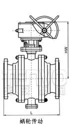 蜗轮传动金属硬密封固定球阀结构图