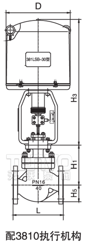 配3810电动执行器电子式电动调节阀外形尺寸图
