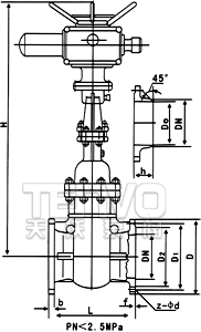 电动法兰式真空隔离闸阀结构图