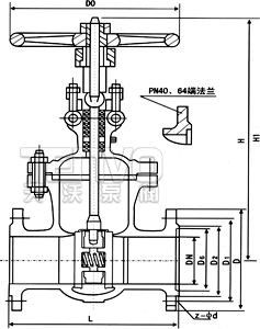 法兰式真空隔离闸阀结构图