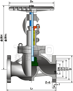 法兰式真空隔离截止阀结构图