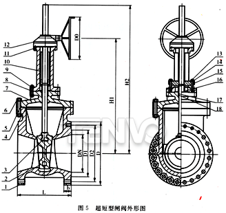 超短型闸阀外形图